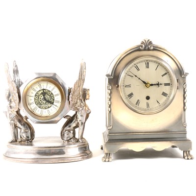 Lot 227 - A WMF style silver-plated clock case, and another mantel clock