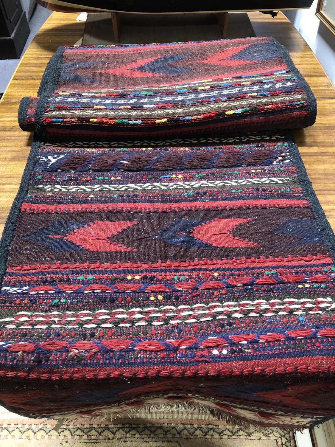 Lot 643 - Kilim flat-weave runner