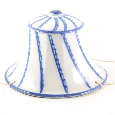 Lot 140 - A Gustavsberg blue and white pottery hanging jardinière