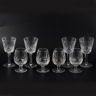 Lot 43 - Seven Waterford crystal wine glasses, 15cm; and six Waterford brandy glasses