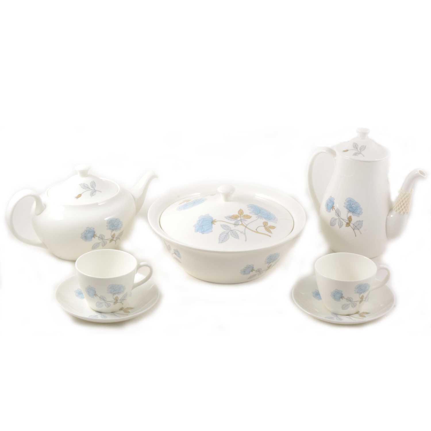 Lot 68 - A Wedgwood dinner and tea service, Ice Rose pattern