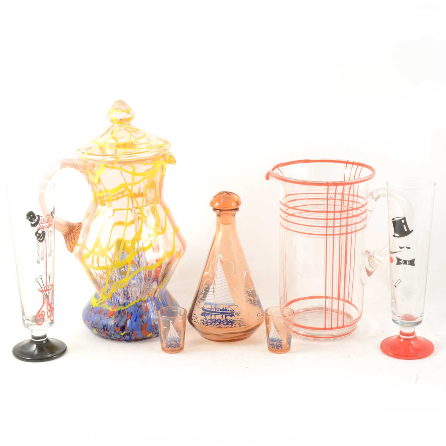 Lot 78 - A quantity of vintage cocktail glassware and part drink sets