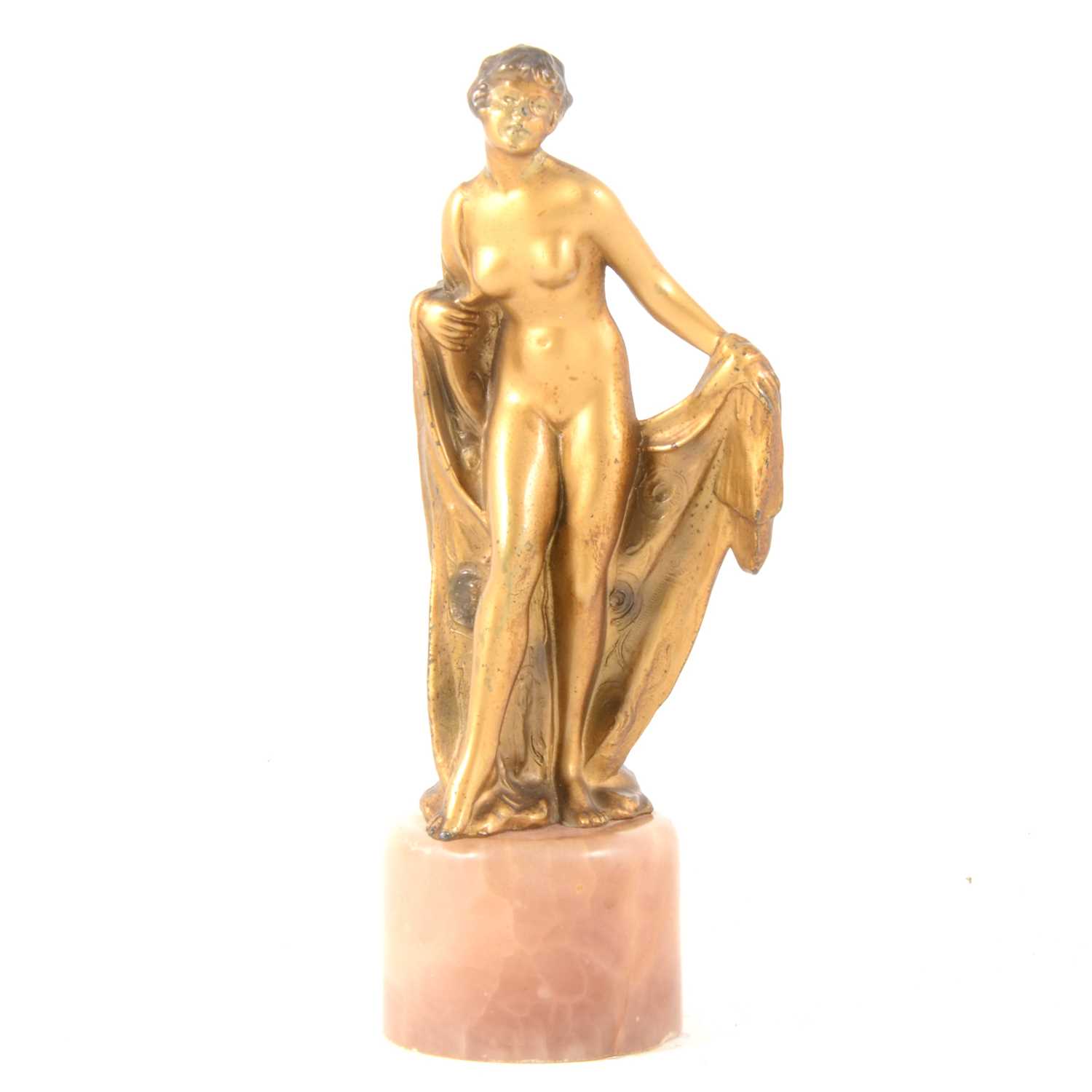 Lot 149 - A gilt and cold-painted spelter Art Deco sculpture of a bather