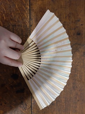 Lot 166 - A Jean Droit vintage fan, and five other vintage fans.
