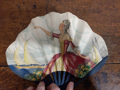 Lot 166 - A Jean Droit vintage fan, and five other vintage fans.