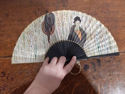 Lot 166 - A Jean Droit vintage fan, and five other vintage fans.