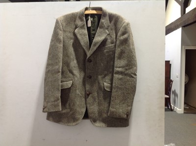 Lot 193 - A quantity of vintage men's clothing, including a navy blue double-breasted cashmere and wool coat.