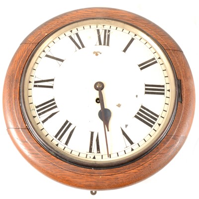 Lot 236 - An oak cased wall clock