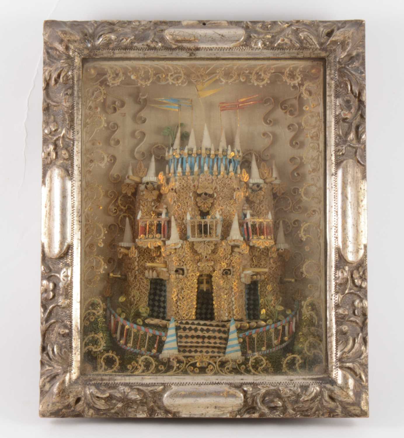 Lot 78 - A Regency rolled paper diorama, designed as a fortified palisade