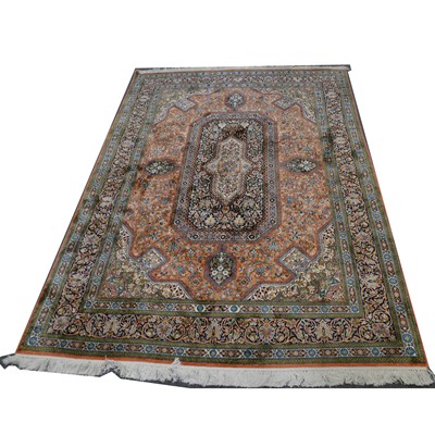 Lot 490 - A Persian silk rug