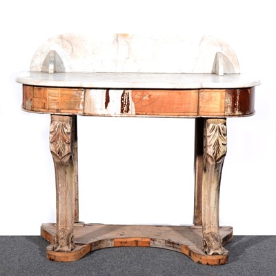 Lot 566 - A marble-topped console table, as found