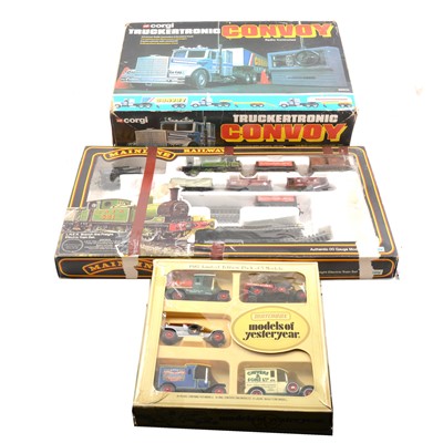 Lot 192 - Corgi Toys Convoy remote control set, Matchbox models of Yesteryear set, and a Mainline OO gauge model railway set.