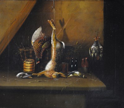 Lot 438 - Continental School, 19th Century, Still lifes with dead game