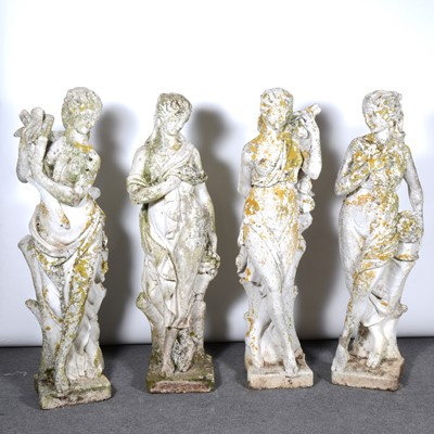 Lot 330 - A set of four stone garden statues, The Four Seasons