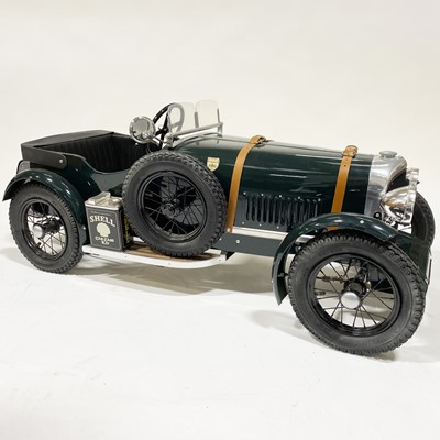 Lot 67 - A Bentley Speed 6 pedal car; 1.5m in length, painted with British racing green, no.6 side decals