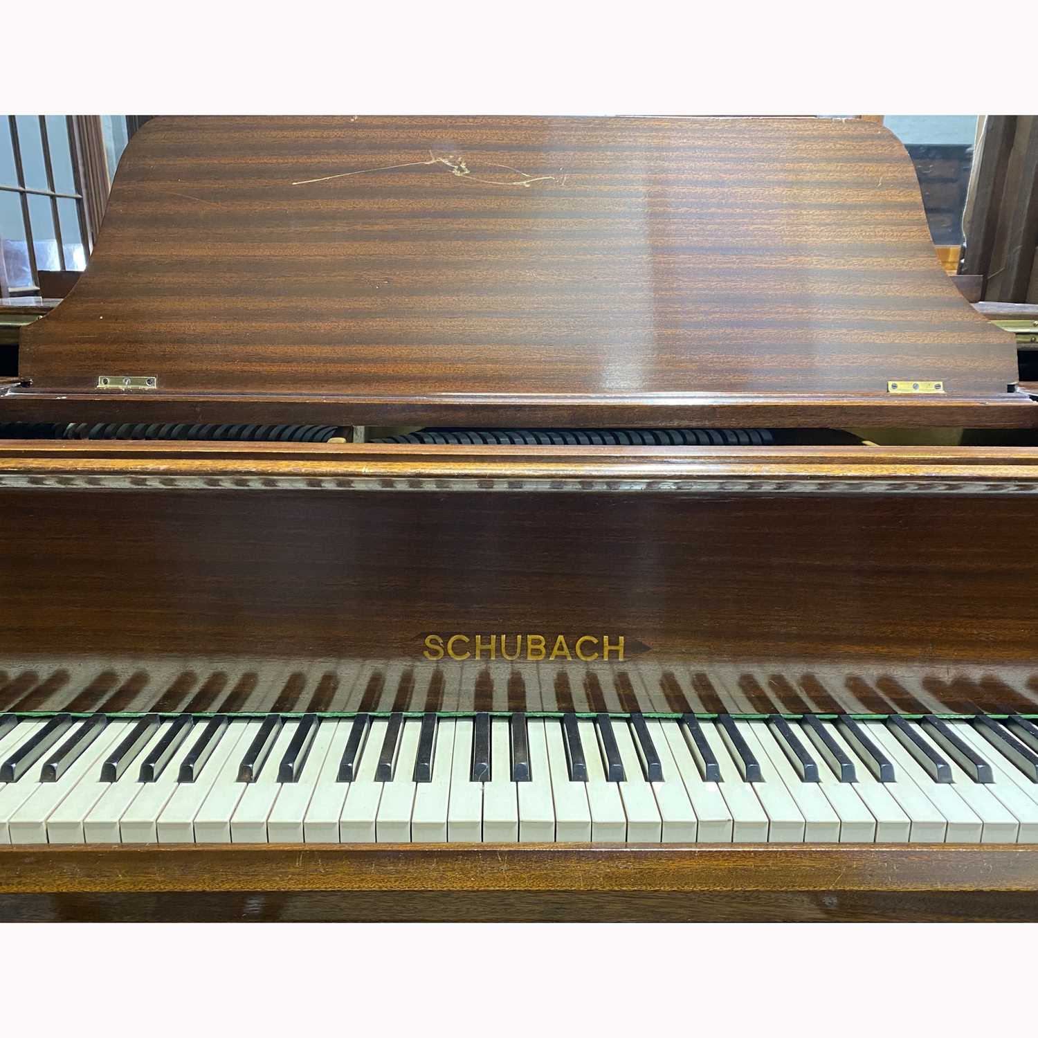 Lot 426 - A German sapele cased baby grand piano, Schubach