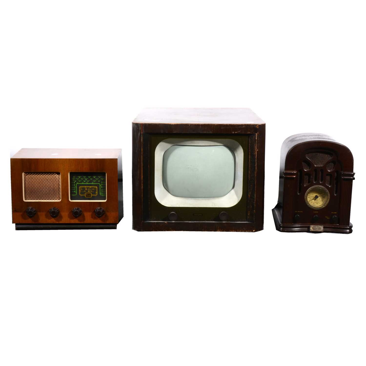 Lot 153 - A vintage Murphy type V150/B television; Etronic radio, and another vintage radio