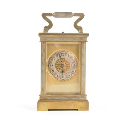 Lot 212 - A French brass cased carriage clock