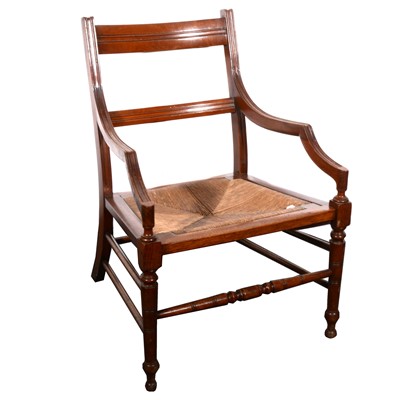 Lot 170 - A late Victorian stained walnut elbow chair