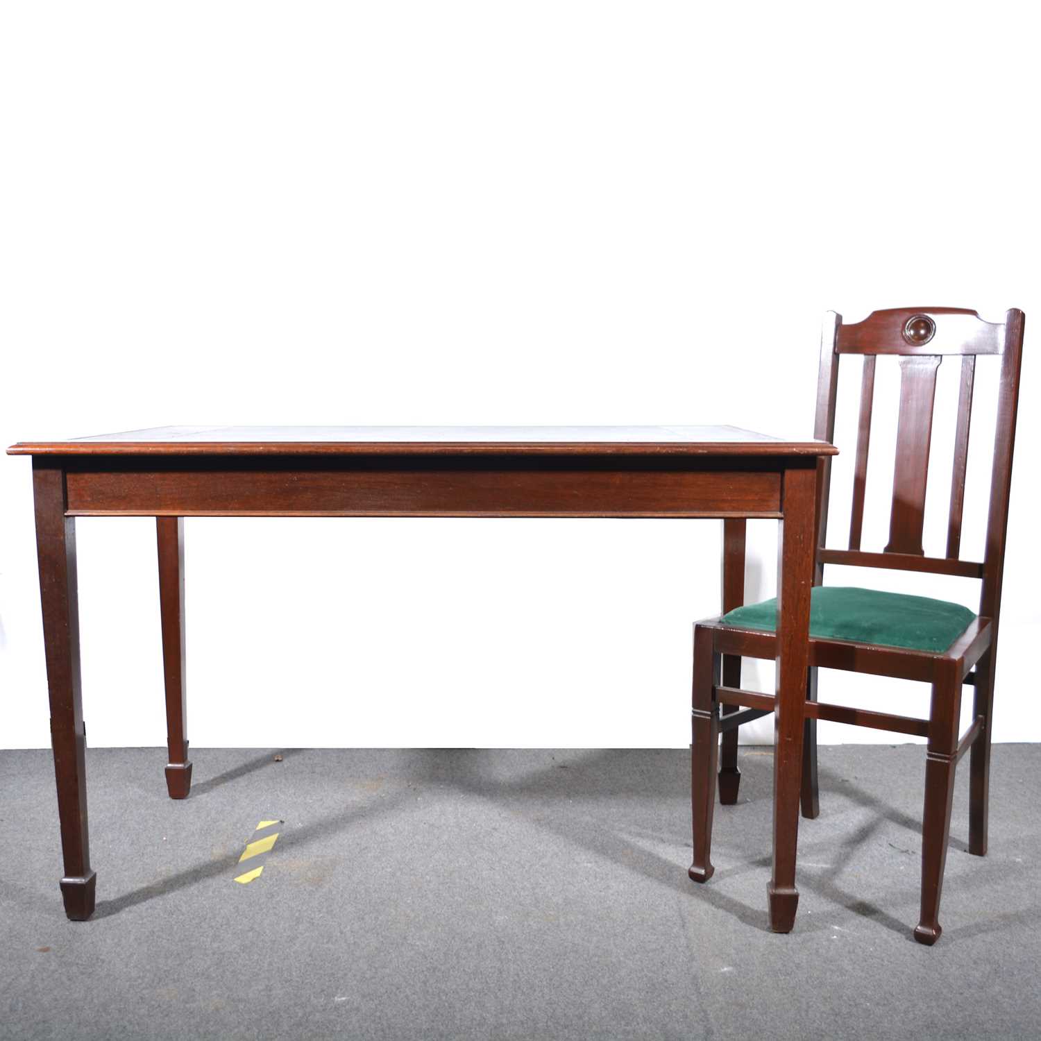 Lot 397 - Mahogany writing table and a chair