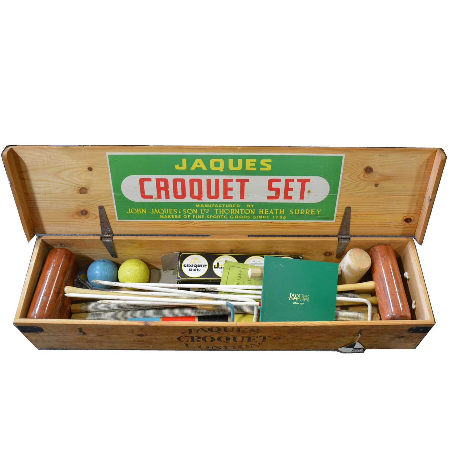 Lot 632 A Jaques Croquet Set, in pine case
