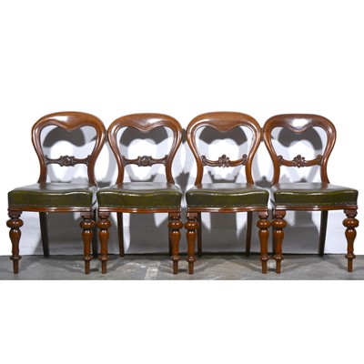 Lot 531 - Two pairs of Victorian mahogany balloon back chairs