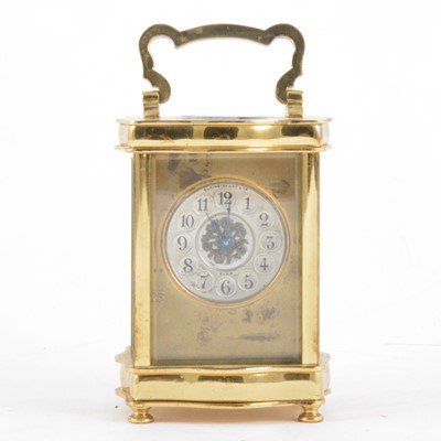 Lot 208 - Small French brass cased carriage clock