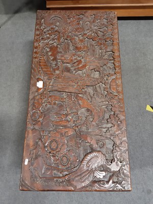 Lot 552 - Singapore carved camphor wood chest