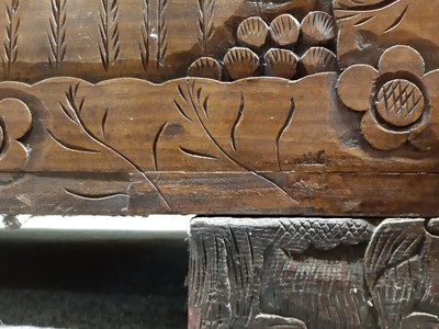 Lot 552 - Singapore carved camphor wood chest