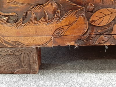 Lot 552 - Singapore carved camphor wood chest