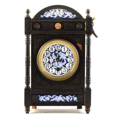 Lot 209 - An Aesthetic movement ebonised mantel clock