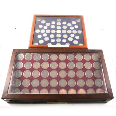 Lot 304B - A collection of coins in display cases and boxes, "The Wren Farthing Collection"