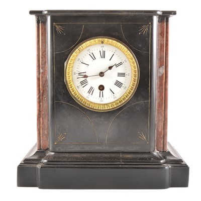 Lot 109 - A Victorian black marble mantel clock