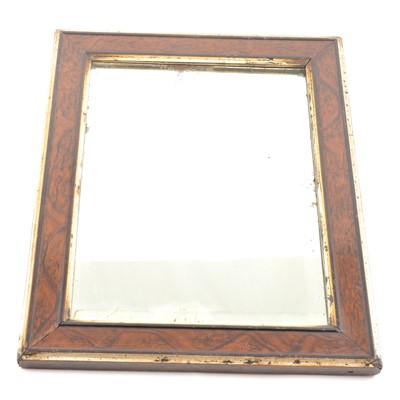 Lot 509 - Simulated walnut and parcel gilt wall mirror, of small size