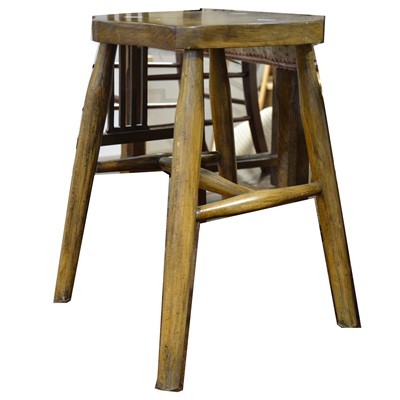 Lot 452 - An elm and beechwood stool.