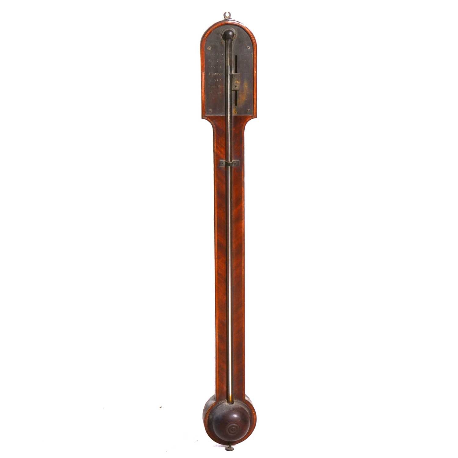 Lot 152 - A George III mahogany stick barometer
