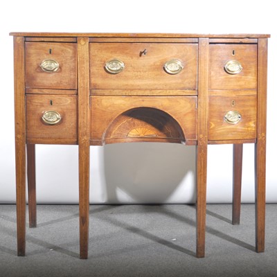 Lot 588 - Small George III mahogany bowfront sideboard