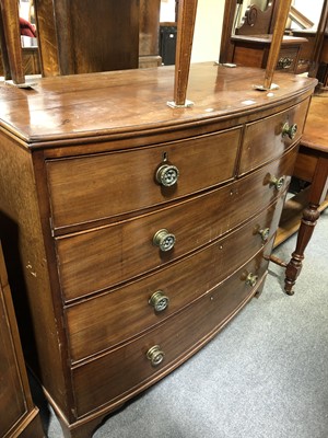 Lot 572 - Victorian mahogany bowfront chest of drawers