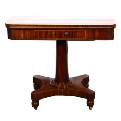 Lot 17 - A Victorian mahogany fold-over tea table