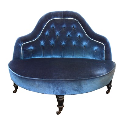 Lot 615 - A Victorian conversation seat, upholstered in...