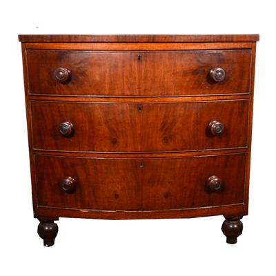 Lot 589 - A Victorian mahogany bowfront chest of drawers,...