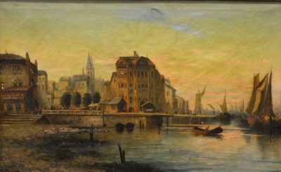 Lot 467 - R Domba, French harbour scene