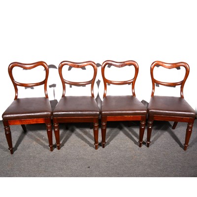 Lot 490 - A set of four Victorian mahogany hoop-back dining chairs