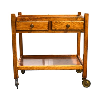 Lot 176A - An oak tea trolley and two tripod tables
