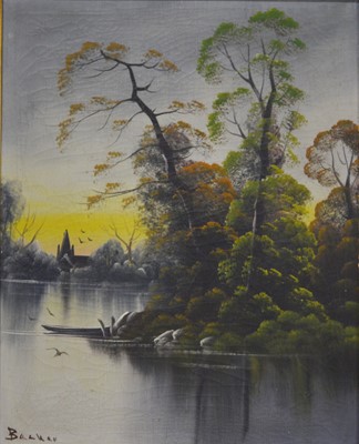 Lot 416 - Becker, river landscapes, a pair