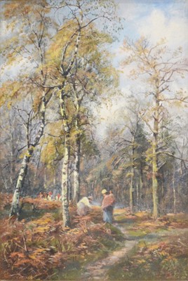 Lot 403 - Willis Hudson, woodland scene with figures