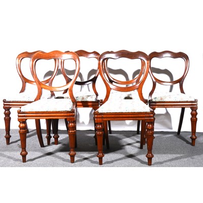 Lot 599 - A set six of Victorian mahogany balloon back dining chairs