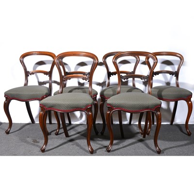 Lot 451 - Set of six Victorian rosewood balloon back chairs