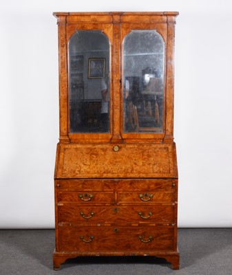 Lot 297 - A George II walnut bureau bookcase