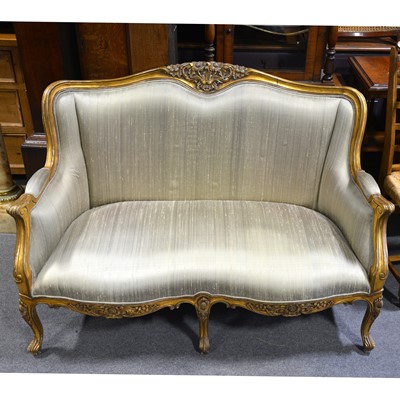 Lot 604 - A French canapé, and a matching bed frame